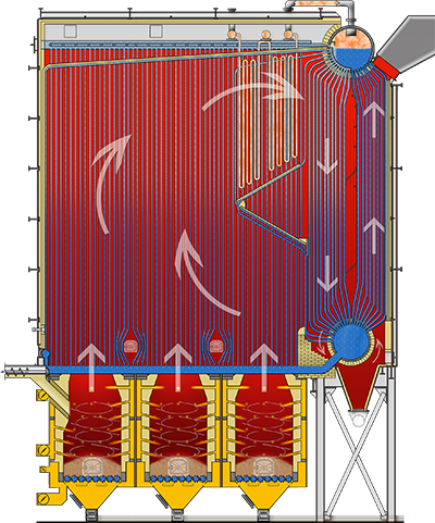 Wellons Biomass Field Erected Steam Boiler Illustration